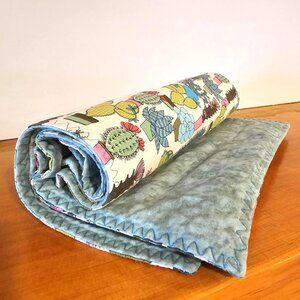 Set of 4 Handmade Quilted Placemats with Cactus Designs